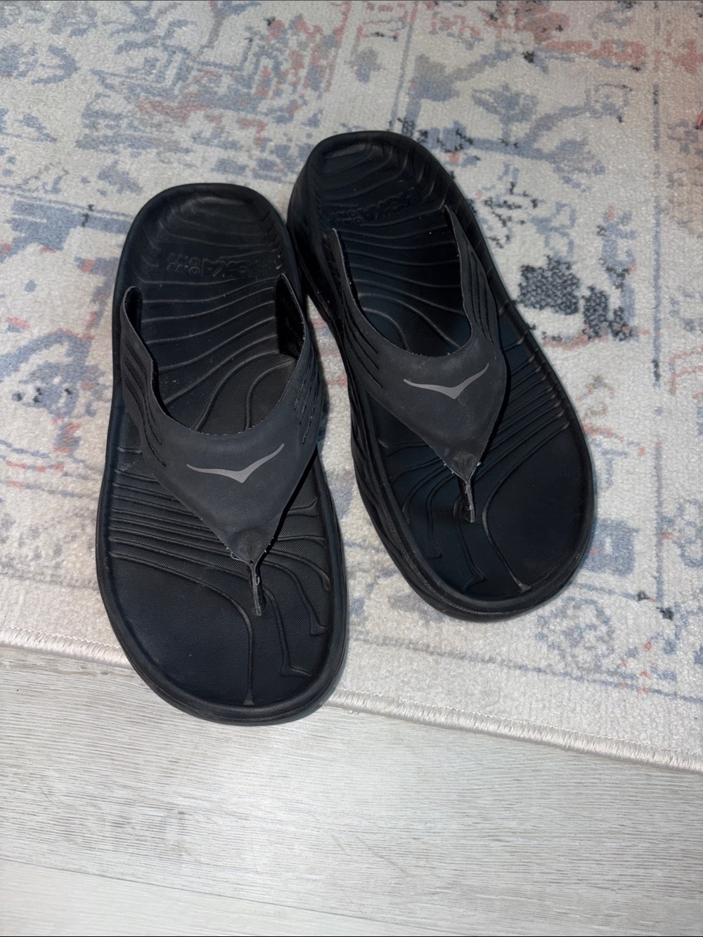 Hoka one one Black Sport Flip Flop Sandals size 11